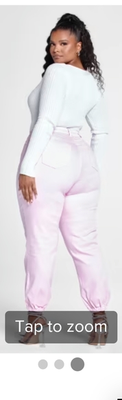 High Rise Denim Joggers - Picture 3 of 3